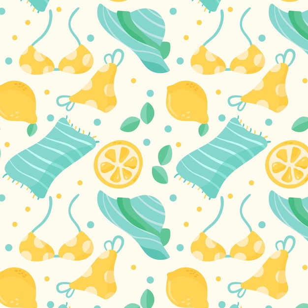 Hand drawn summer pattern