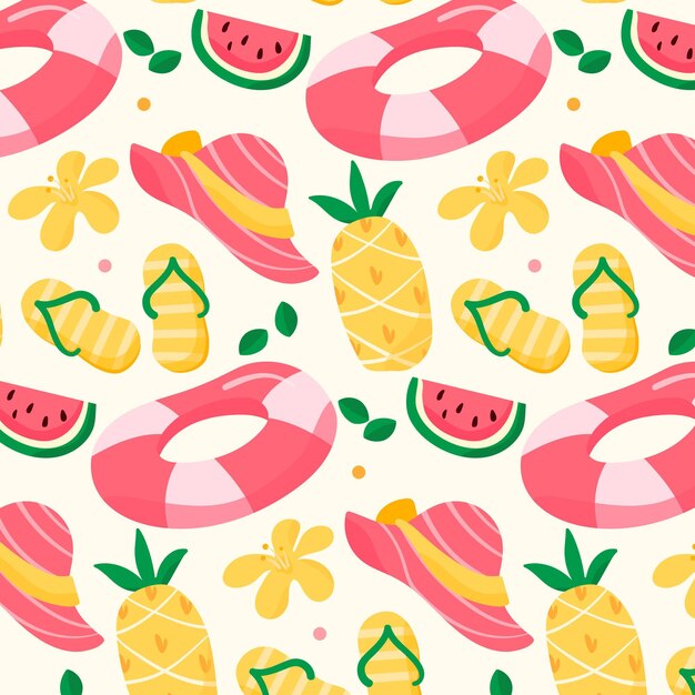 Hand drawn summer pattern