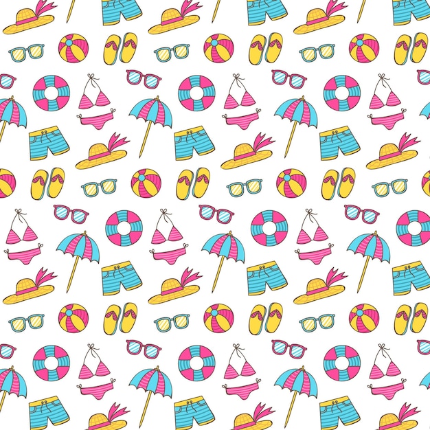 Free vector hand drawn summer pattern