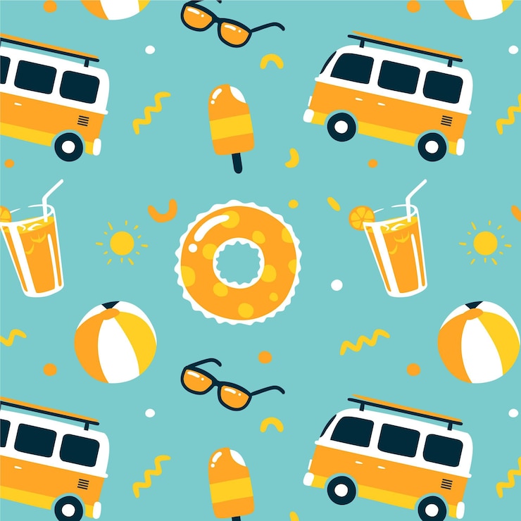 Free Vector hand drawn summer pattern