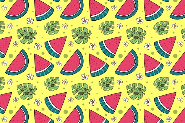 Hand drawn summer pattern