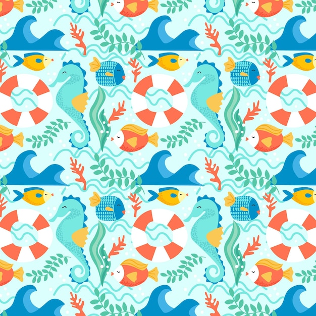 Hand drawn summer pattern