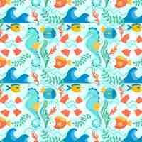 Free vector hand drawn summer pattern