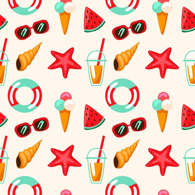 Hand drawn summer pattern