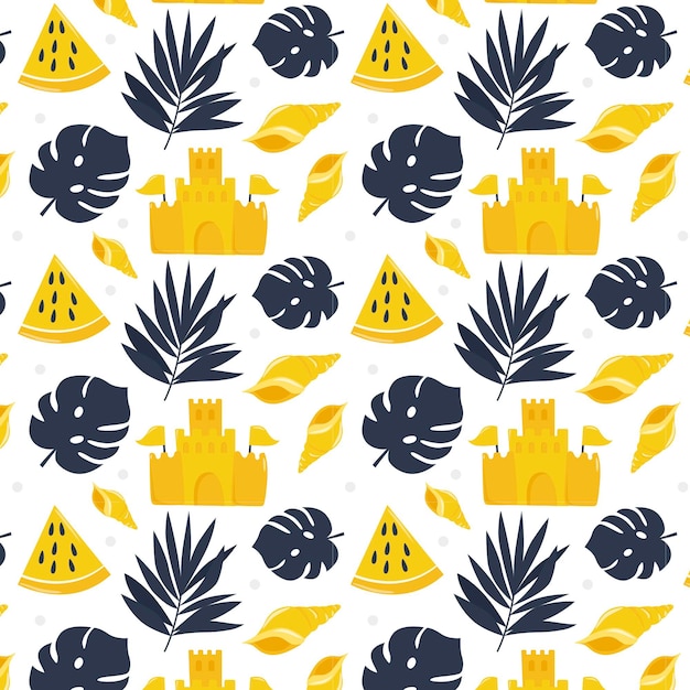 Free vector hand drawn summer pattern