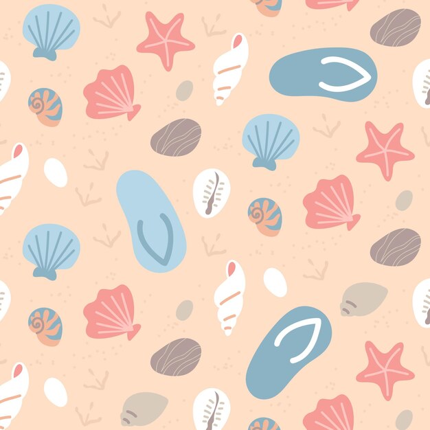 Hand drawn summer pattern