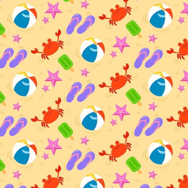 Free vector hand drawn summer pattern