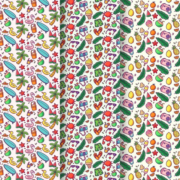 Hand drawn summer pattern