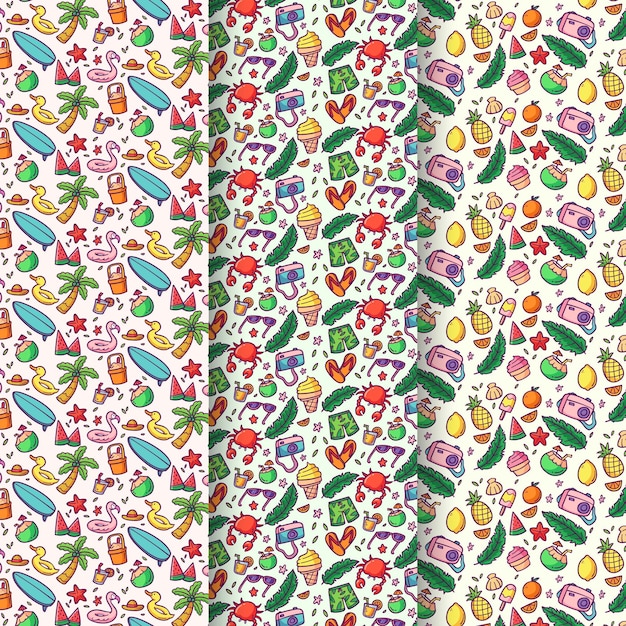 Hand drawn summer pattern