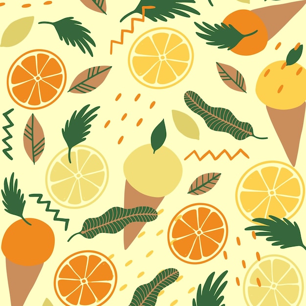 Hand drawn summer pattern