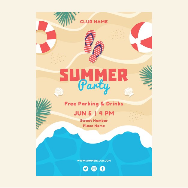 Hand drawn summer poster design