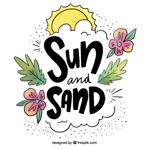 Hand drawn summer quote design