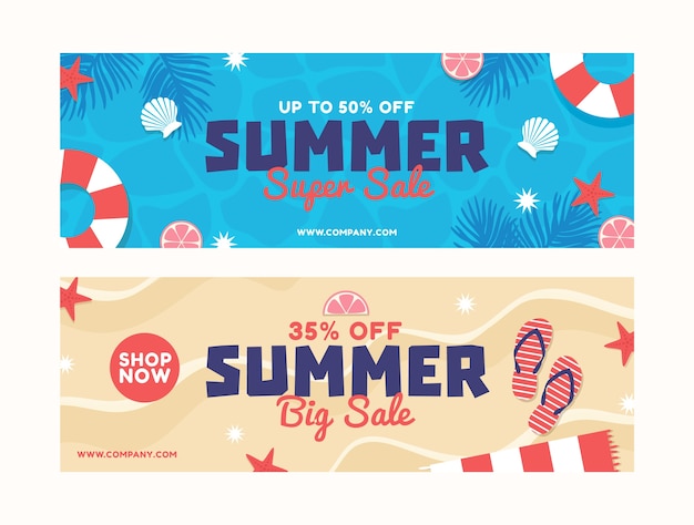 Hand drawn summer sale banner