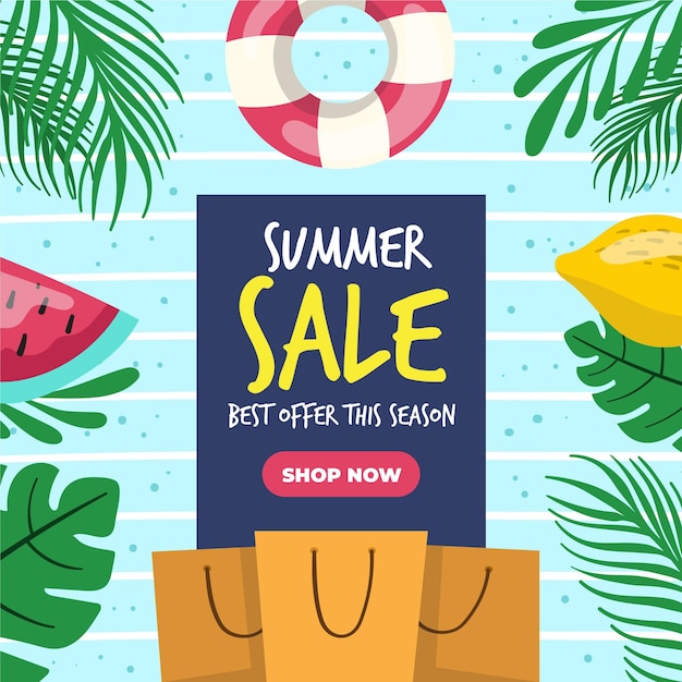 Free vector hand drawn summer sale concept