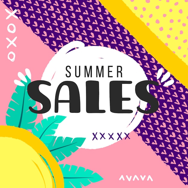 Free vector hand drawn summer sale concept