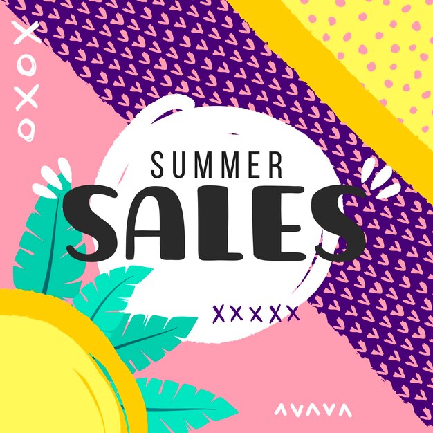 Hand drawn summer sale concept