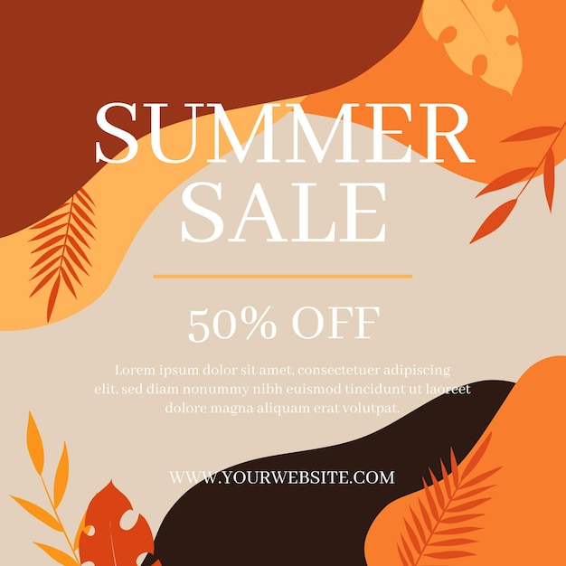 Hand-drawn summer sale concept