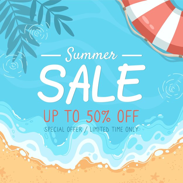 Hand drawn summer sale illustration