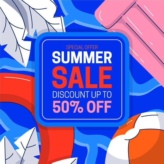 Hand drawn summer sale