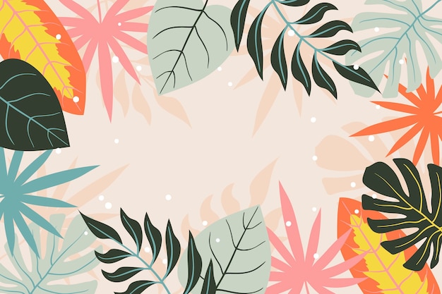 Hand drawn summer tropical background