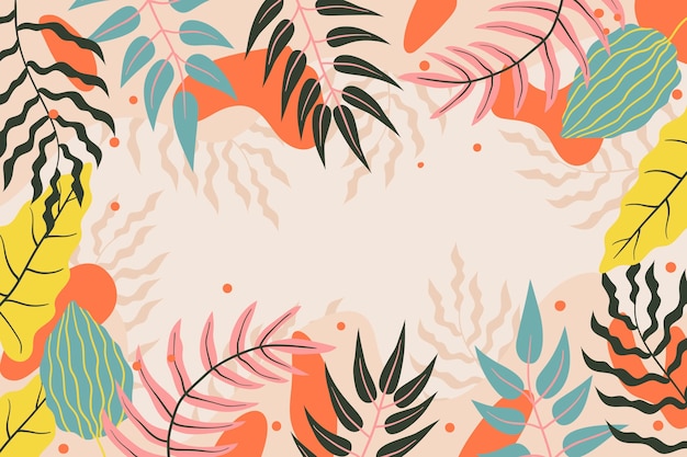 Hand drawn summer tropical background