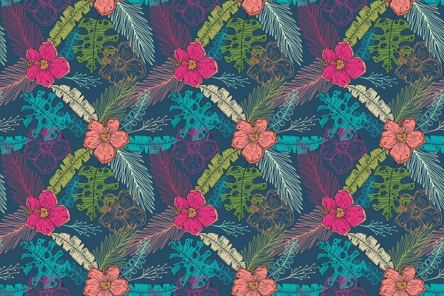 Free Vector Summer Pattern Collection Theme