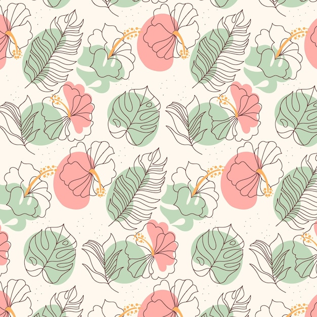 Free vector hand drawn summer tropical pattern