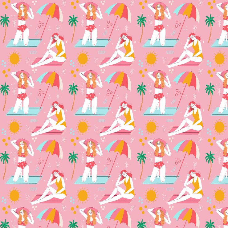 Free Vector hand drawn summer tropical pattern