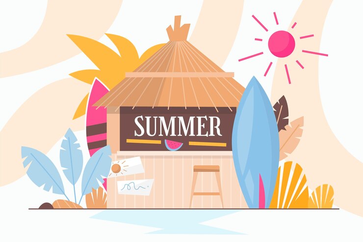 Free Vector hand drawn summer wallpaper