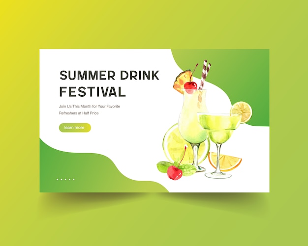 Hand drawn summer web template