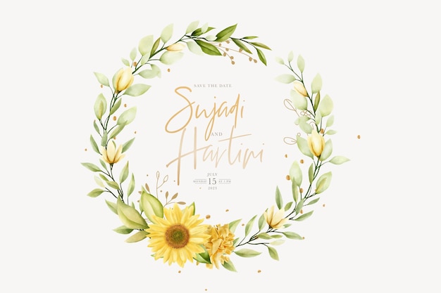 Free vector hand drawn summer wreath and background design