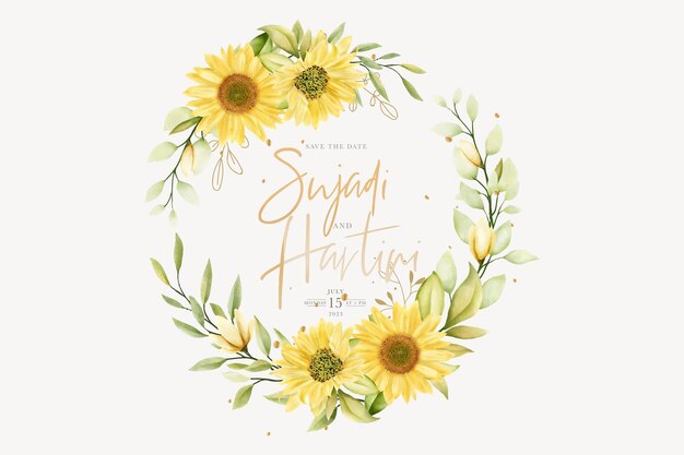 hand drawn summer wreath and background design