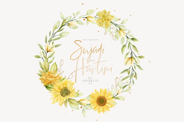 Free vector hand drawn summer wreath and background design