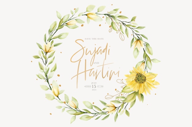 Free vector hand drawn summer wreath and background design