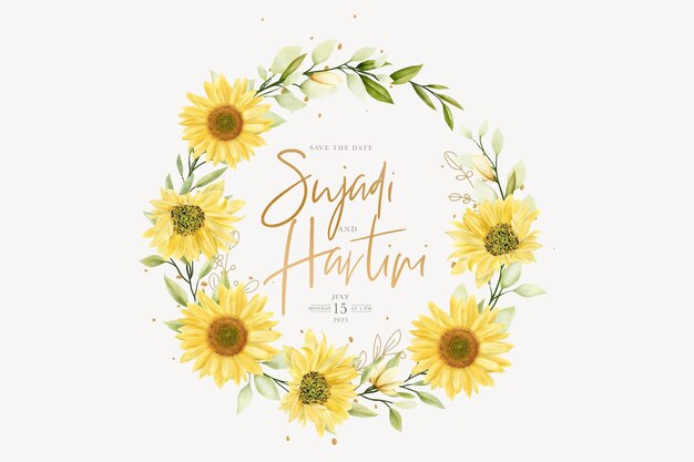 hand drawn summer wreath and background design