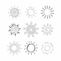 Free vector hand drawn sun doodle illustration