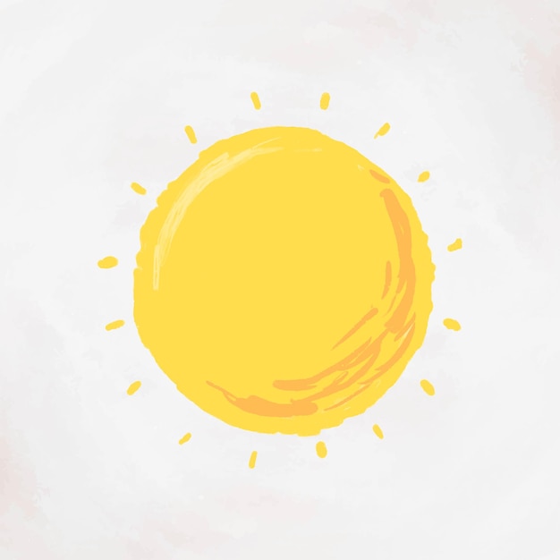 Free vector hand drawn sun element vector cute sticker