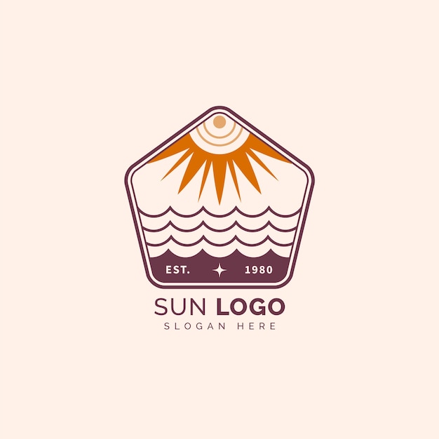 Hand drawn sun logo template