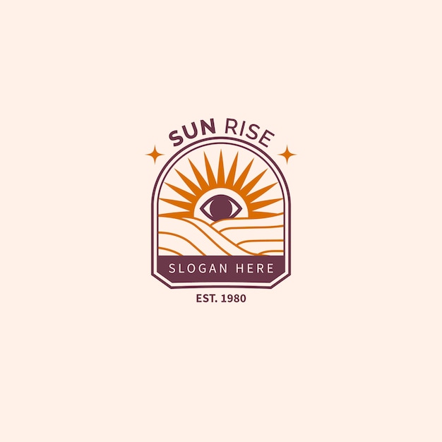 Hand drawn sun logo template