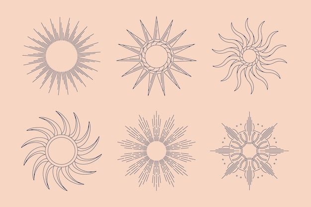 Free Vector hand drawn sun outline illustration