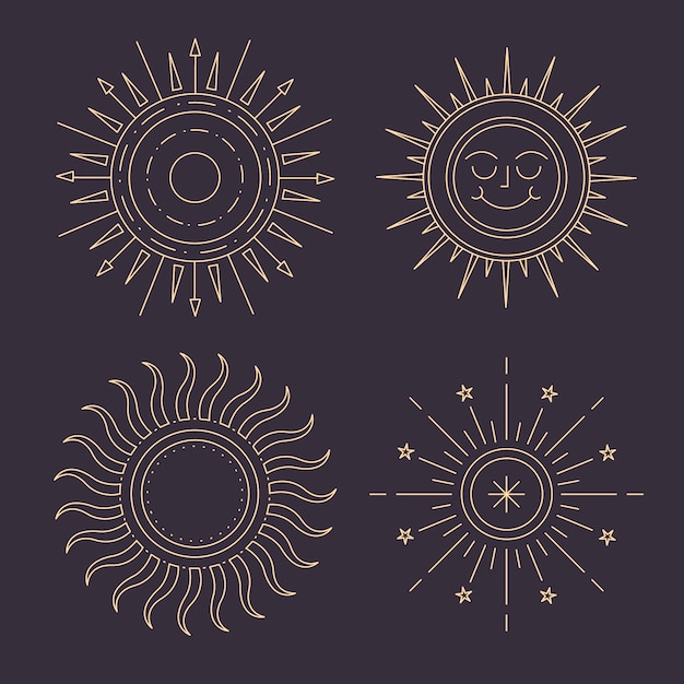 Free vector hand drawn sun outline illustration