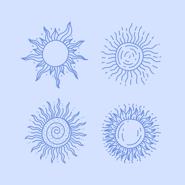 Free vector hand drawn sun outline illustration