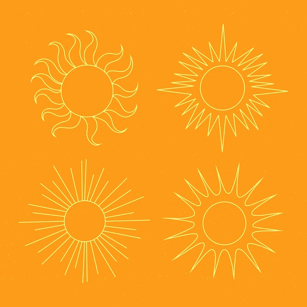 Hand drawn sun outline illustration