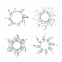 Free vector hand drawn sun outline illustration