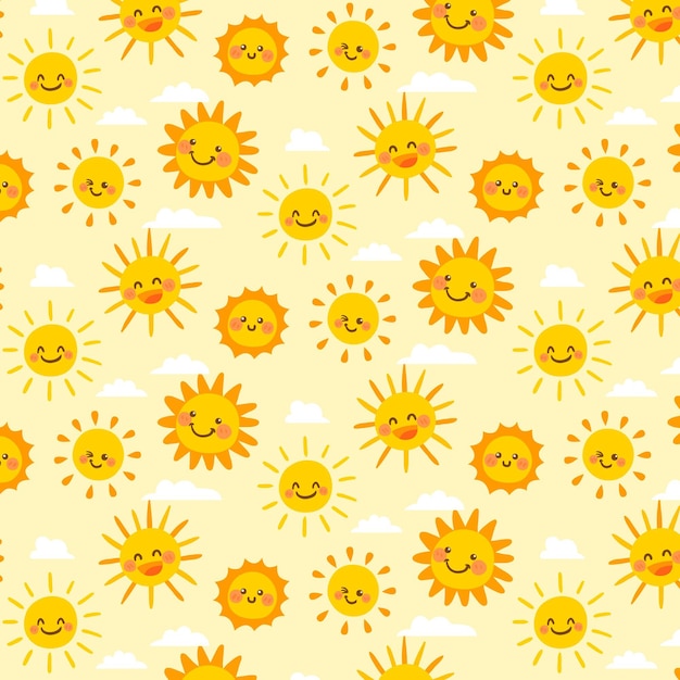 Hand drawn sun pattern