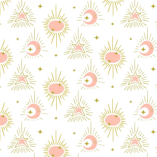 Free vector hand drawn sun pattern