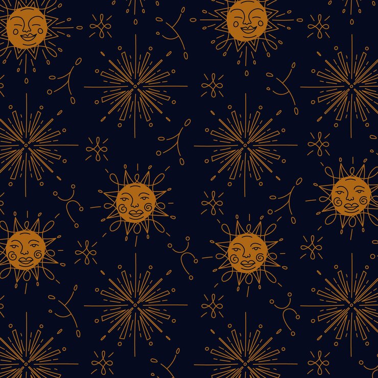 Free Vector hand drawn sun pattern