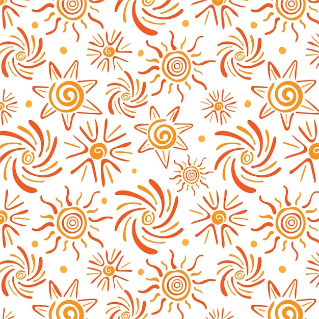 Hand drawn sun pattern