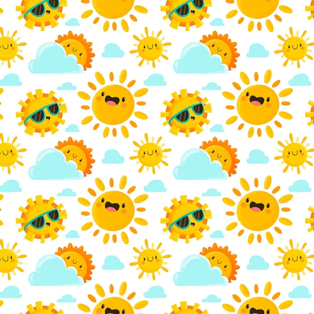 Free vector hand drawn sun pattern