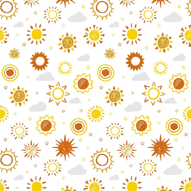 Free vector hand drawn sun pattern